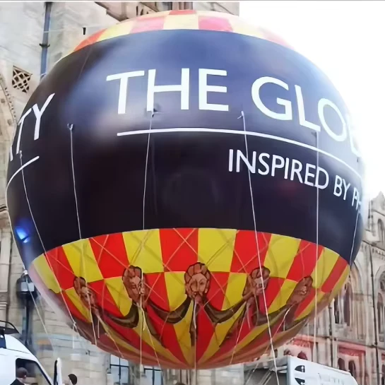 Custom Pattern Giant Inflatable Hot Air Balloon Fixed Base Ground Balloon for Mall Opening Outdoor Brand Advertising