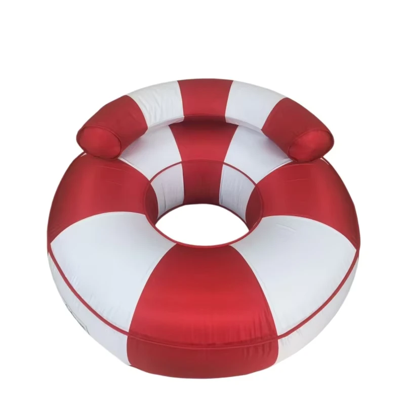 Custom Pattern Premium Swimming Pool Ring Inflatable Float Lounger Sofa with Cover Fabric for Water