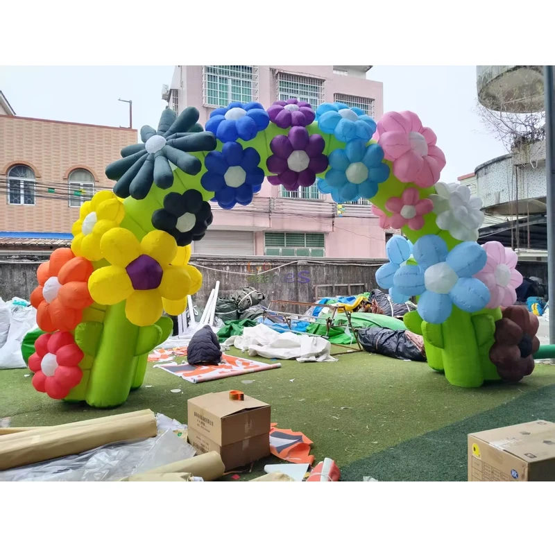Individuelle Pflanzen-Themen-Werbe-Inflatables, aufblasbarer Blumenbogen für die Veranstaltungsdekoration