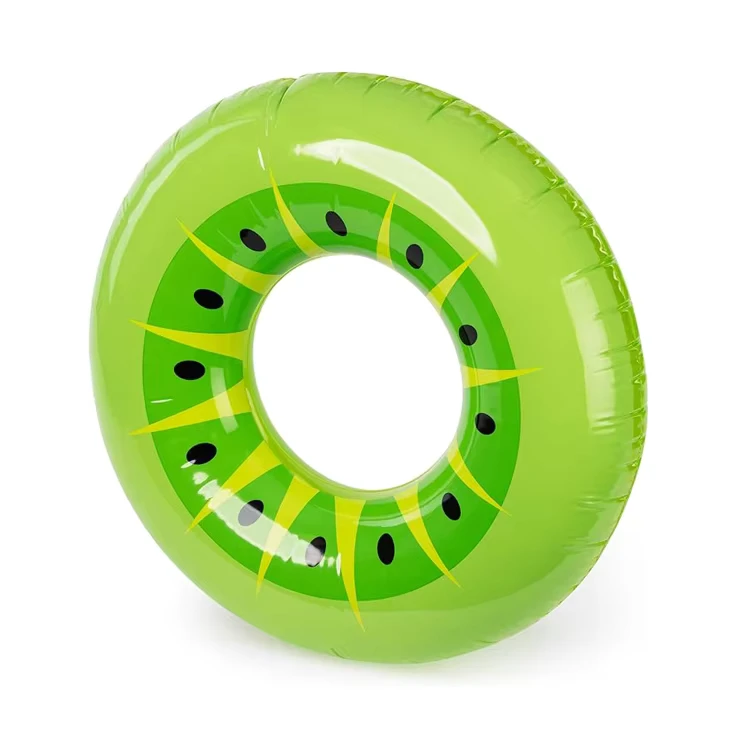 Rings de natation gonflables portables et pliables en PVC avec imprimé de fruits pour les fêtes d'été à la piscine et à la plage