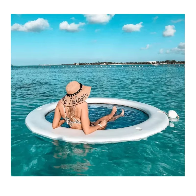 Hamaca inflable flotante personalizada y portátil para piscina y lago