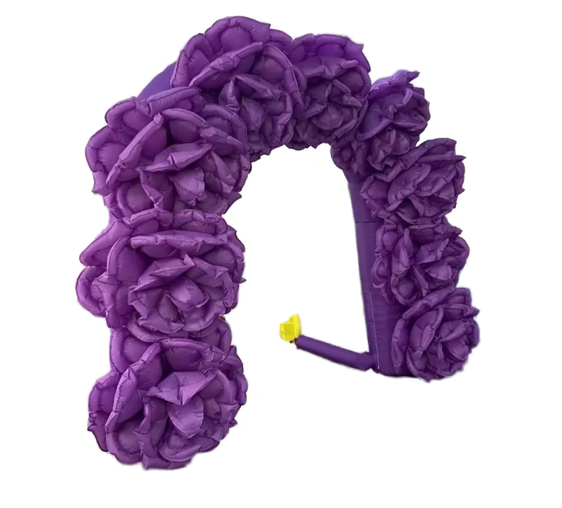 Custom Printed Floral Inflatable Arch Colorful Flower Blow up Entrance for Wedding & Event Advertising Decoration