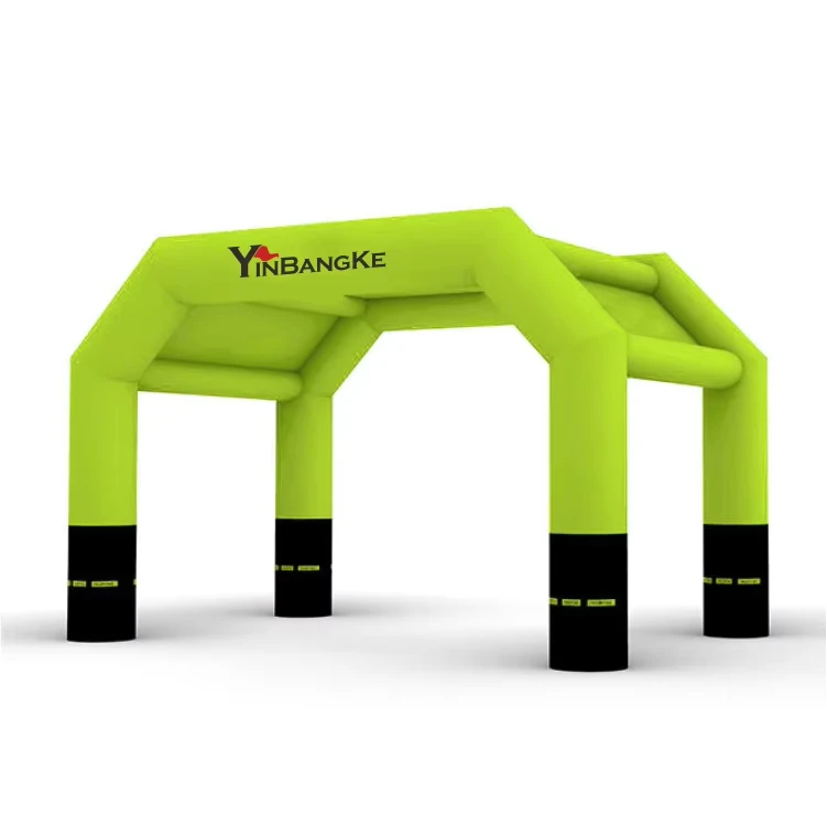 Arche gonflable imprimée sur mesure pour événements publicitaires et promotions de camping avec affichage de logo