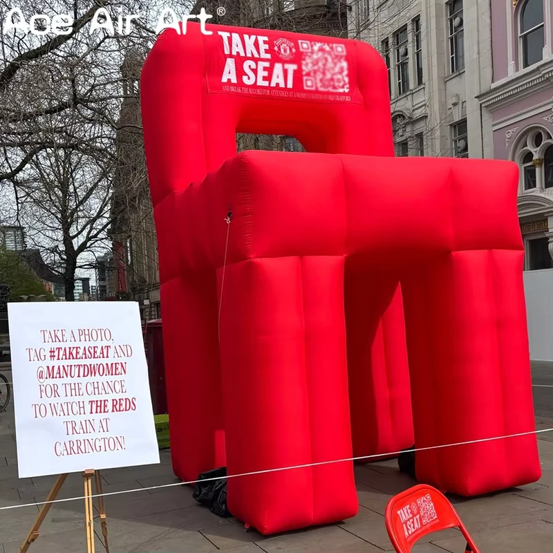 Custom Red Inflatable Chair Model Giant Blow up Chair Balloon for Advertising or Events