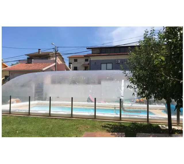 Benutzerdefinierte einziehbare Winterunterkünfte Blasenkuppeln Aufblasbare Schwimmbadabdeckung Zelt