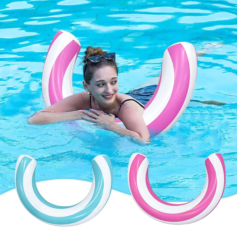 Custom Semi circle Transparent Kids Floating Hammock Pool Ring Baby Inflatable Water Mattress Swimming Float Lounger Water Tube