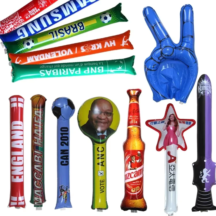 Bentuk Kustom Tongkat Inflatable 8C PVC Tebal Inflatable Pemberi Suara Iklan yang Mengibaskan Tangan