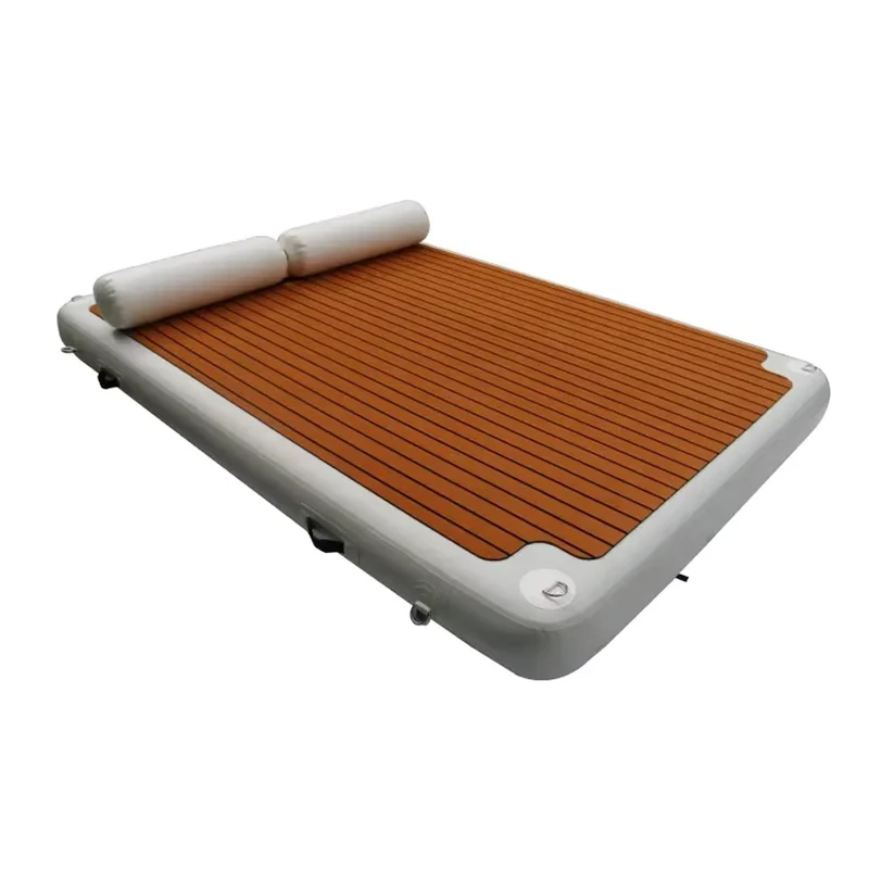 Plataforma flotante inflable de PVC ecológica de tamaño personalizado 8x6ft FD86, certificada CE, capacidad de 100 a 500kg