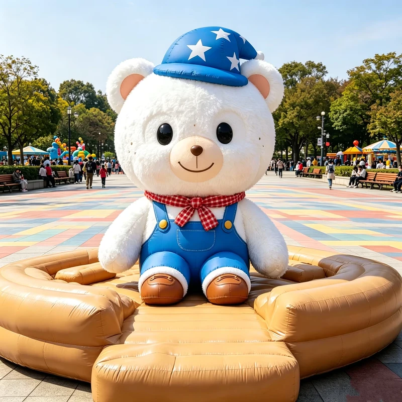 Custom Size Inflatable Advertising Cartoon Bear Plush Figures for Amusement Park Decoration