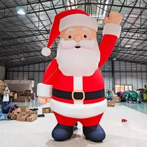 Pallone di Natale Gonfiabile Personalizzato in Tessuto Oxford con Luce LED - Babbo Natale per Decorazioni Festive