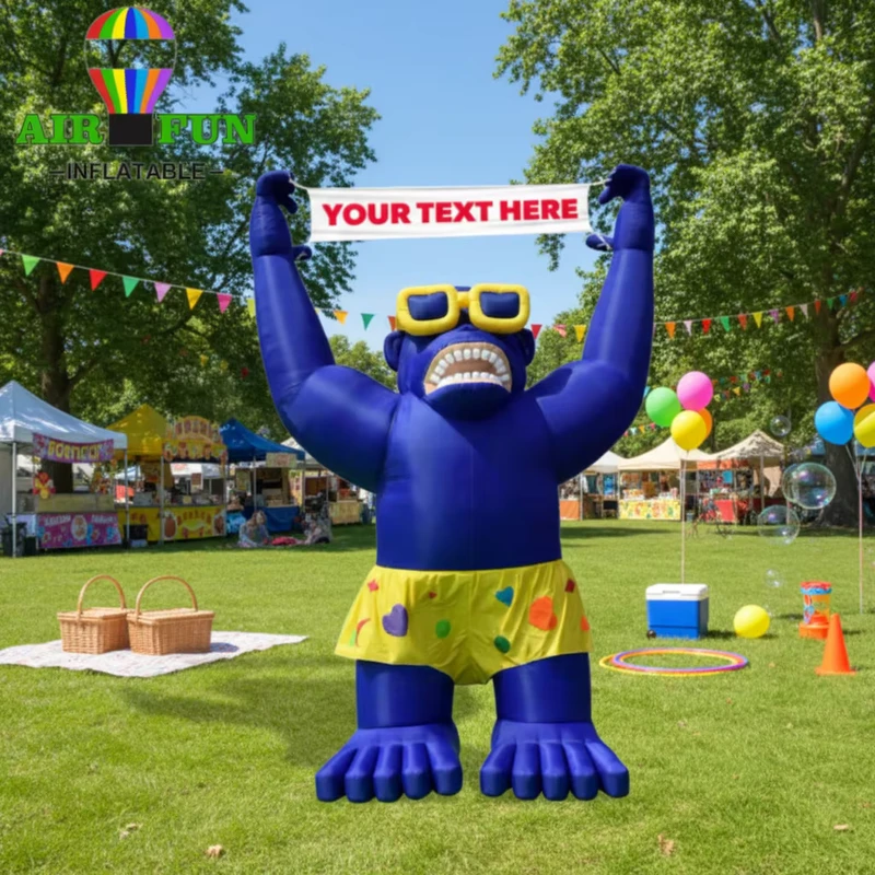 Custom Size Inflatable Fireworks Rocket King Kong Giant Gorilla Balloon for Event Marketing