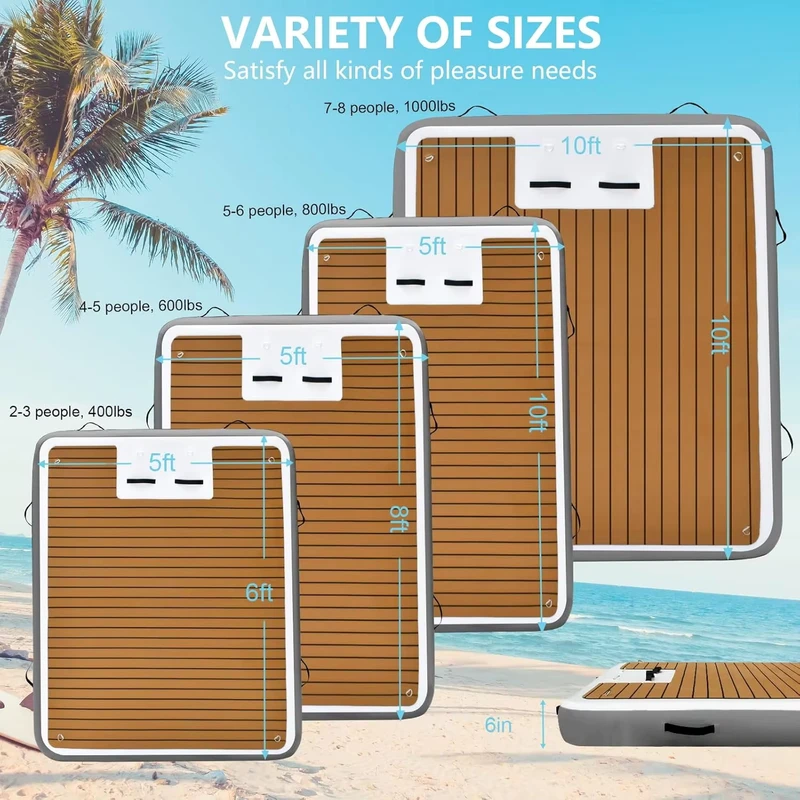 Docks flottants gonflables personnalisés, plateforme flottante gonflable pour la mer