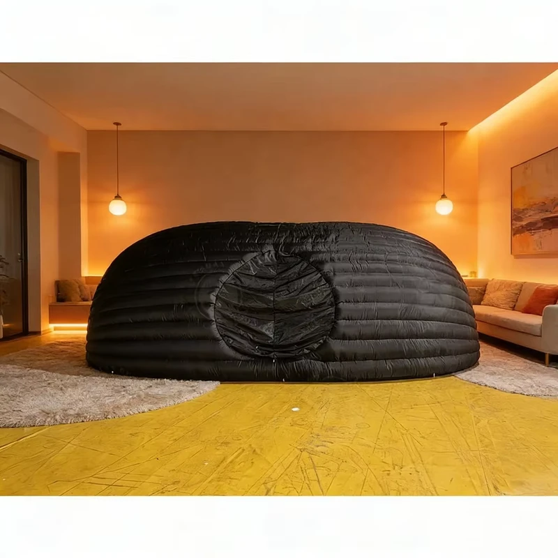 Tenda de Yoga Inflável em Tecido Oxford de Tamanho Personalizado com Luz LED, Tenda Hot Pod para Exercício e Fitness
