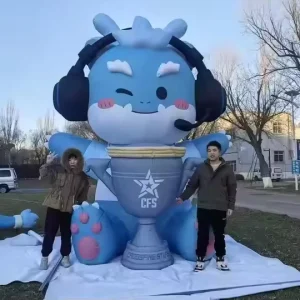 Modello Gonfiabile Mascotte Gigante Personalizzato in Oxford con Soffiatore per Pubblicità Esterna