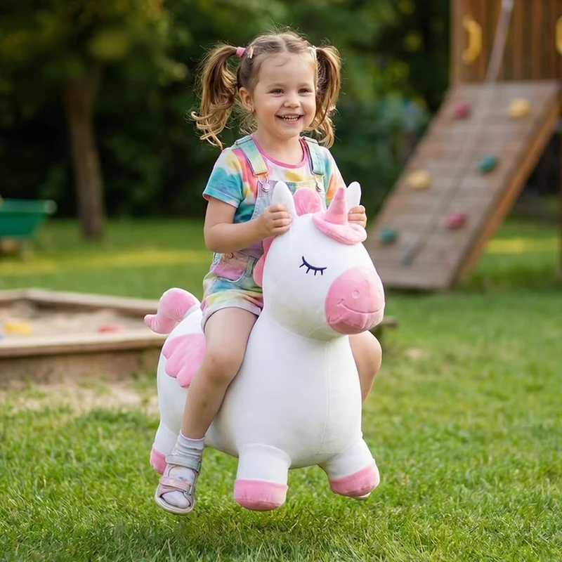 Giocattolo Gonfiabile Personalizzato in Tessuto Morbido per Bambini a Forma di Unicorno per Gioco Attivo e Sviluppo Divertente