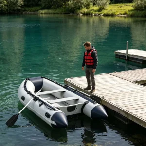 Custom Specification PVC Inflatable Fishing Boat Sport Yacht ODM Custom Accessories For Surfing Diver 3 Persons Outdoor Use