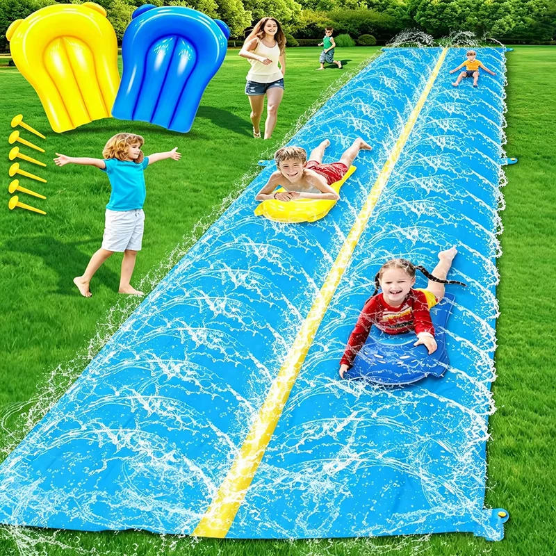 Custom Splash Inflatable Slide Double Lane Water Slides For Kids Adults Backyard Outdoor Water Fun PVC