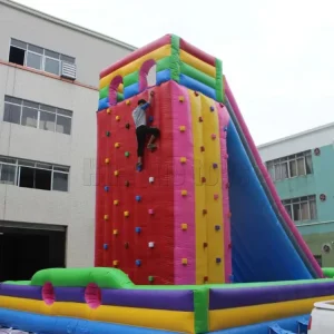 कस्टम स्पोर्ट गेम inflatable कूदने वाला PVC टारपोलिन inflatable बाहरी चढ़ाई दीवार