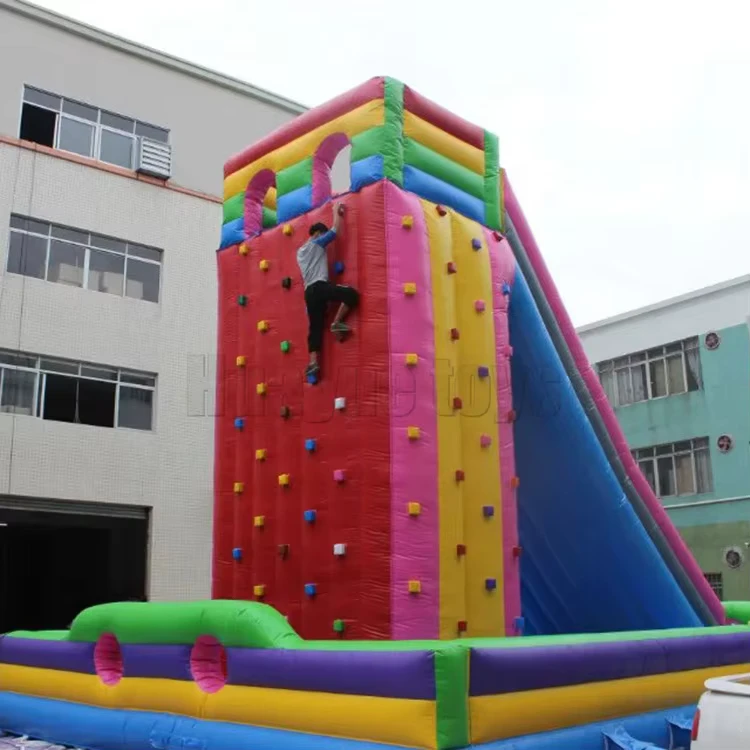 Trò chơi thể thao bơm hơi tùy chỉnh, tường leo núi bơm hơi bằng vải tarpaulin PVC