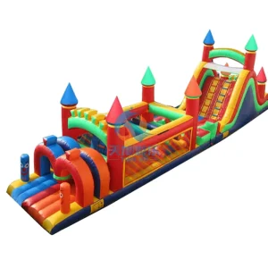 Custom Sport Inflatable Carnival Games Double Lane Climbing Slide Obstacle Course Challenge Race Commercial Use 5 Person