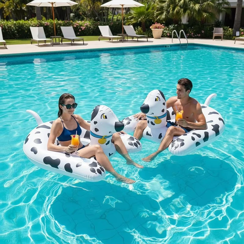 Benutzerdefinierter gepunkteter Hund Pool Float Kinder Aufblasbarer Liegestuhl für Strand & Pool Wasservergnügen Strand- & Poolspielzeug