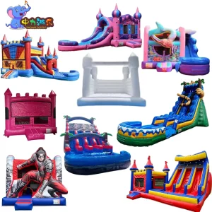 Custom Theme Wet Dry Slide and Jumping Area for Event Rental Commercial Inflatable Bounce House Combo OEM Manufacturer