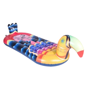 Cama Inflável Flutuante de PVC em Forma de Tucano Personalizada para Adultos, Flutuação em Praia e Piscina, Instalação de Diversão Aquática