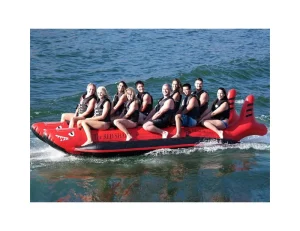 Bateau banane tractable en forme de requin personnalisé pour sports nautiques