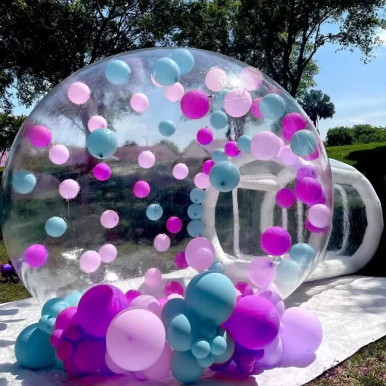 Tente Gonflable Cristal Transparent Personnalisée - Tente Gonflable avec Ballons pour Extérieur