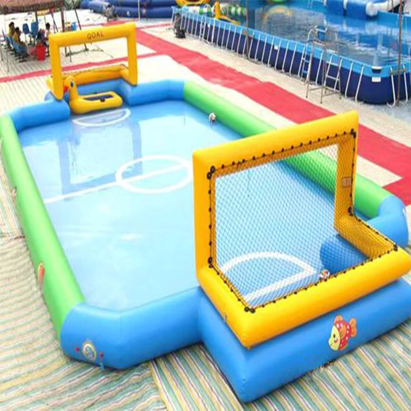 Campo de Futebol Inflável Gigante Amarelo em PVC à Prova de Vento Personalizado