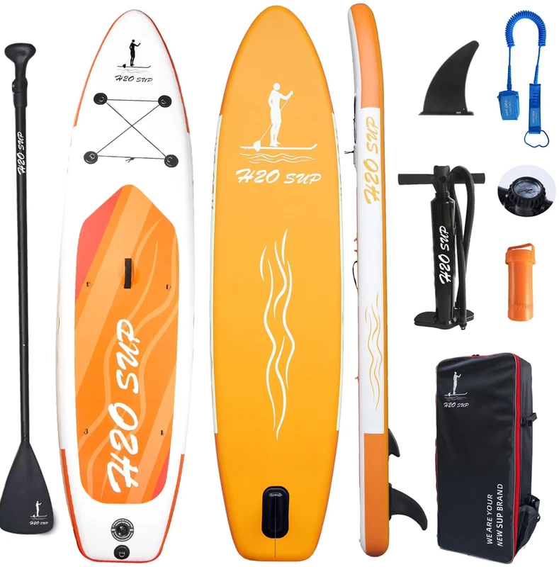 Aangepast logo 10'6ft Lengte Sta Op Opblaasbare Paddleboard voor Surfen Met Kajakstoel