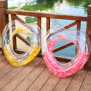 Aangepast logo roze Volwassenen heldere Hart Zwembad Float Opblaasbare Hangmat Kind Baby Olifant Arm Floatie Zwemring voor Kinderen