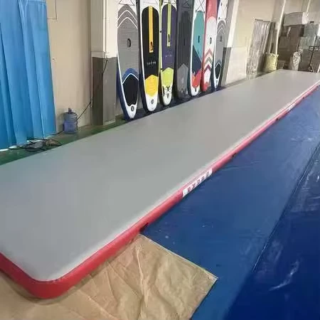 Track Udara Inflatable PVC Berukuran Kustom dan Matras Yoga Sabuk dengan Pompa Udara Matras Senam Rolling