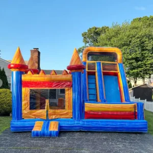 Customizable Blue Inflatable Jumping Castle Durable for Outdoor Playgrounds Children Bounce House