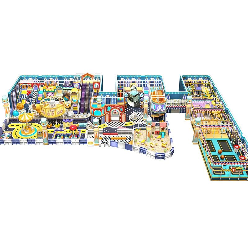 Customizable Carnival Themed School Indoor Playground Trampolines Slides Interactive Games High Capacity for Kids Entertainment