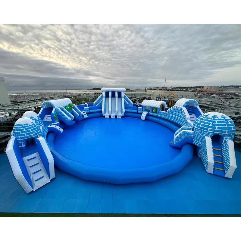 Anpassbarer kommerzieller Outdoor-Wasserpark aus PVC mit individuellem Logo für Erwachsene und Kinder für Spielplatzveranstaltungen