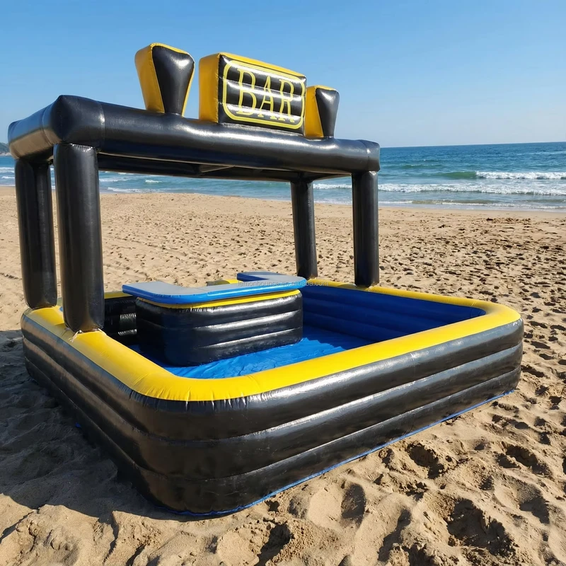 Customizable Durable PVC Inflatable Pool Bar Family Party Backyard Floating Raft for Water Celebrations Commercial Grade Rental