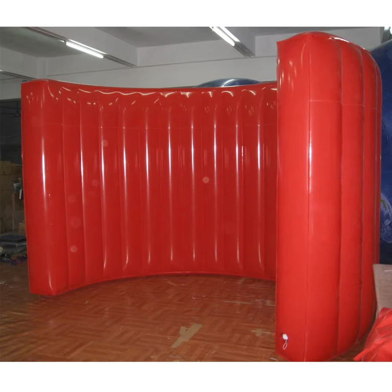 Customizable Glossy PVC Inflatable Fence Wall Curved Barrier Party Show Commercial Site Partition