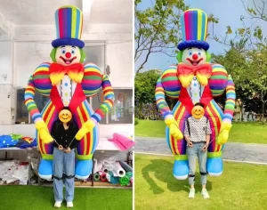 Aangepaste Opblaasbare Clown Cartoon Kostuum Clown Puppet Pak voor Carnaval Parade Festival Decoratie