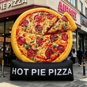 Pallone Gonfiabile Personalizzabile a Forma di Pizza con Design di Fette per Promozioni Alimentari