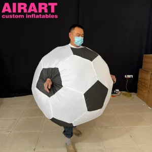 Customizable Inflatable Soccer Costume High Quality Blow up Football Mascot Costume with Built-in Fan