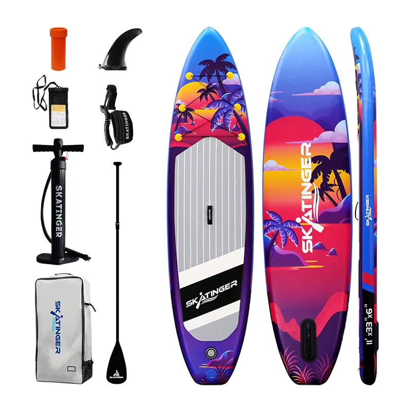 Paddleboard Surf SUP Inflatable yang Dapat Disesuaikan untuk Permainan Air Termasuk Aksesori Pompa