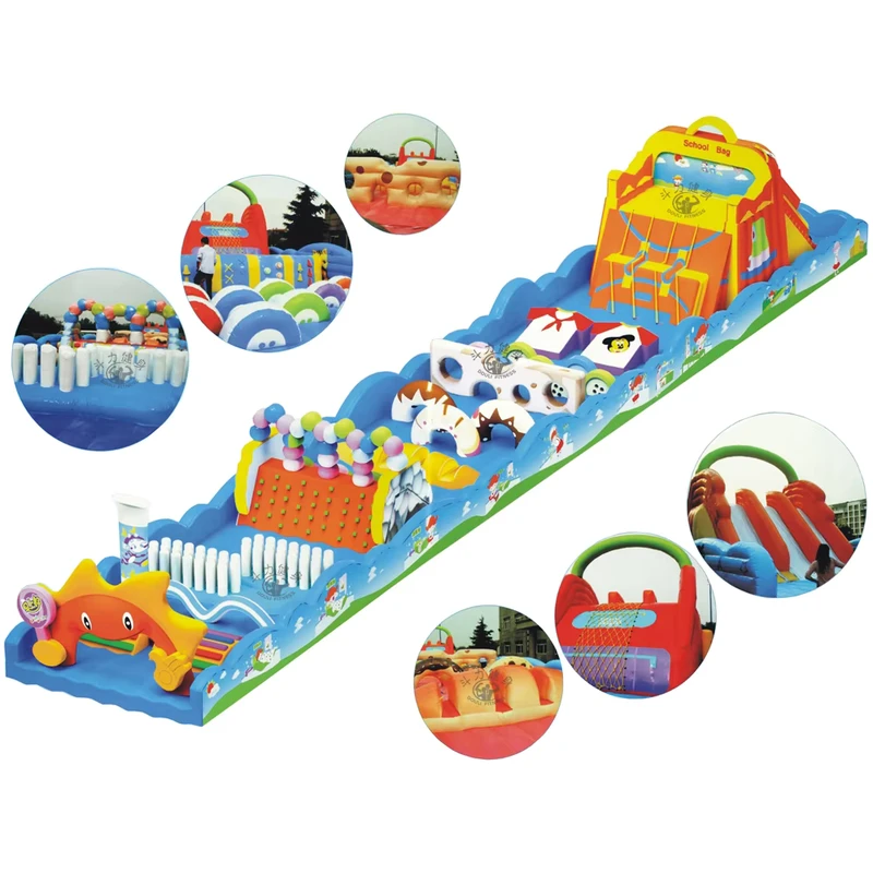 Customizable Kids Indoor Outdoor PVC Tarpaulin Large Inflatable Obstacle Course Bouncer Playground for Children
