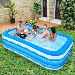 Customizable Logo Eco Friendly 3mm Thick Lightweight Portable Waterproof Large Size Rectangular Deep PVC Inflatable Pool