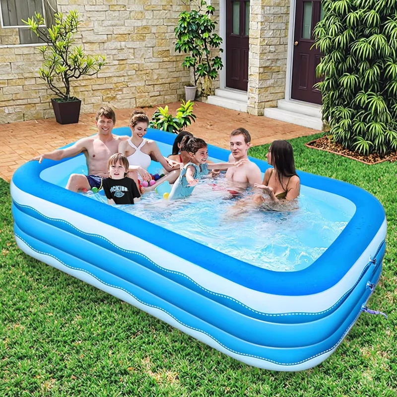 Customizable Logo Eco Friendly 3mm Thick Lightweight Portable Waterproof Large Size Rectangular Deep PVC Inflatable Pool