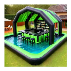 Barra de piscina inflable de lujo personalizable para fiestas familiares, balsa flotante para celebraciones acuáticas