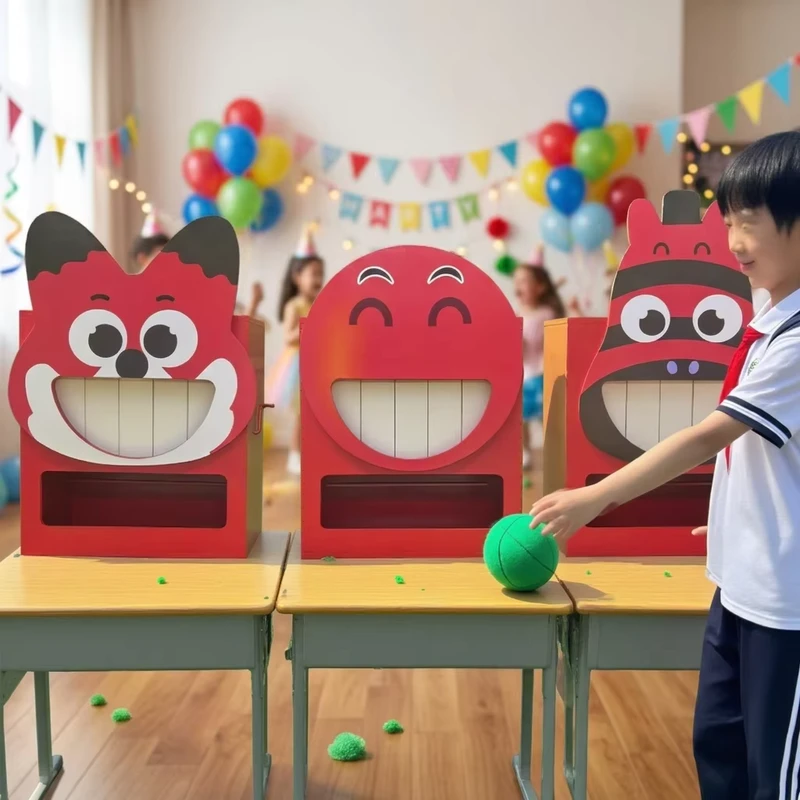 カスタマイズ可能な屋外カーニバルイベントブース（インタラクティブ木製射撃ゲーム、クラウンを打つボールゲーム）