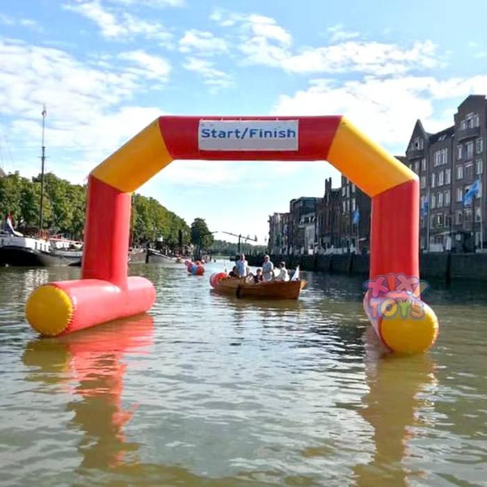 Aanpasbare Grootte Inflatable Boog voor Open Water Zwemwedstrijd Ingang Reclame Gebruik Water Drijvende Boog