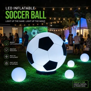 Iklan Inflatable Bola Sepak Ukuran Dapat Disesuaikan untuk Dekorasi Acara Sepak Bola dan Dekorasi Bar Olahraga