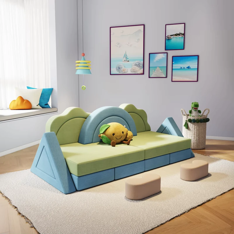 Sofá Cama Plegable Inflable 2 en 1 Personalizable para Niños, Mobiliario Multifuncional para Bebés Ideal para el Dormitorio